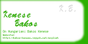 kenese bakos business card